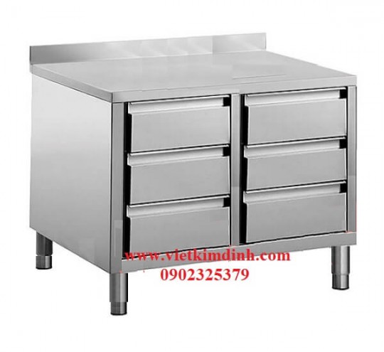 Bàn tủ 6 hộc kéo để ly quày bar